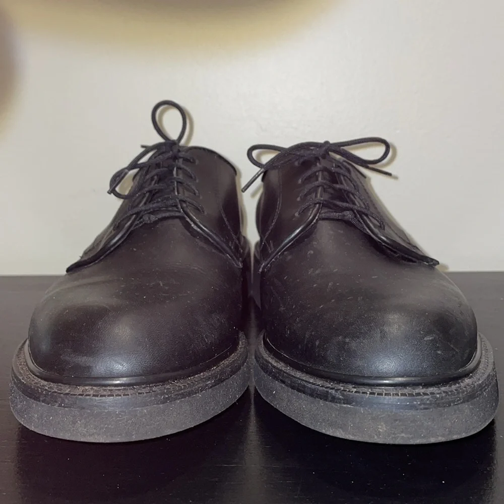 Hitchcock Black Leather‎ Oxfords.  Size 9.5. 5E.  Wide Shoes for Men.